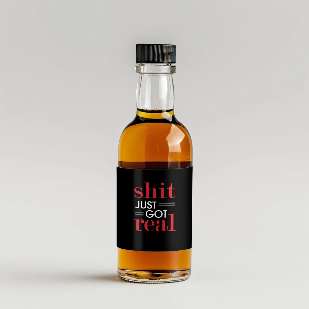 Shit Got Real Bachelor Mini Liquor Label - iCustomLabel