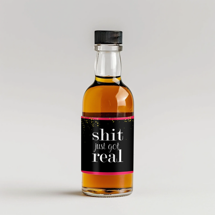 Shit Got Real Bachelorette Mini Liquor Label - iCustomLabel