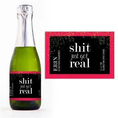 Shit Got Real Mini Champagne Split Label - iCustomLabel