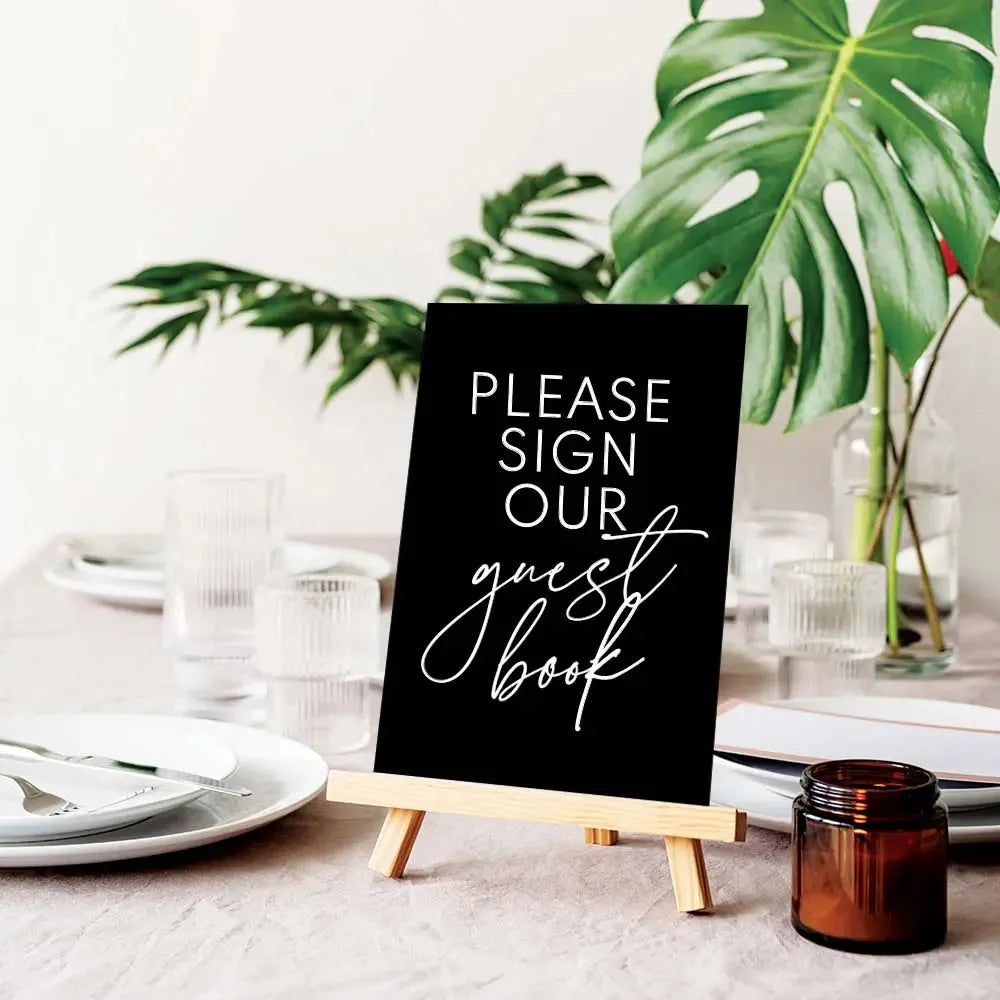 Signature Guestbook Wedding Table Sign - iCustomLabel