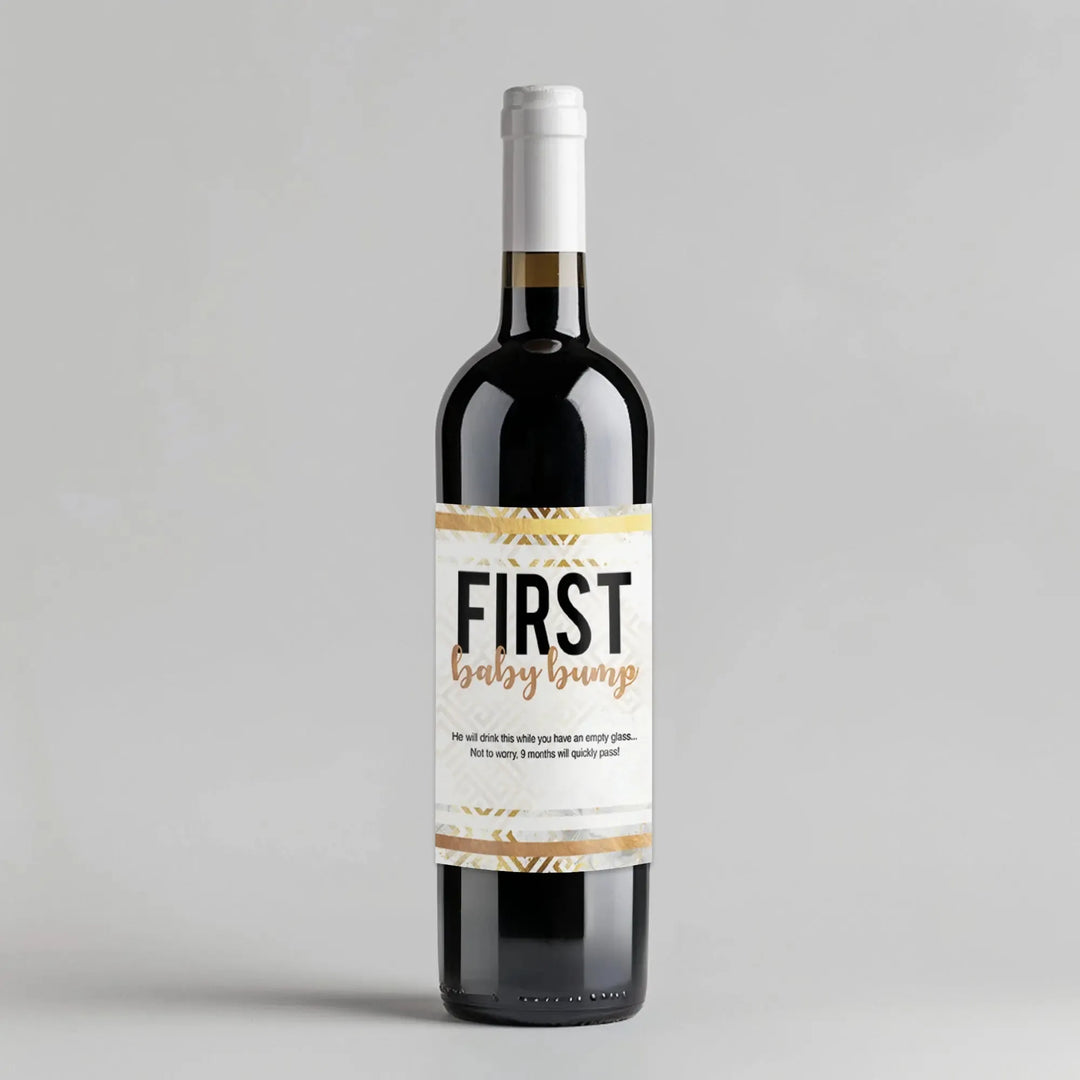 Silver Baby Milestone Wine Label - iCustomLabel