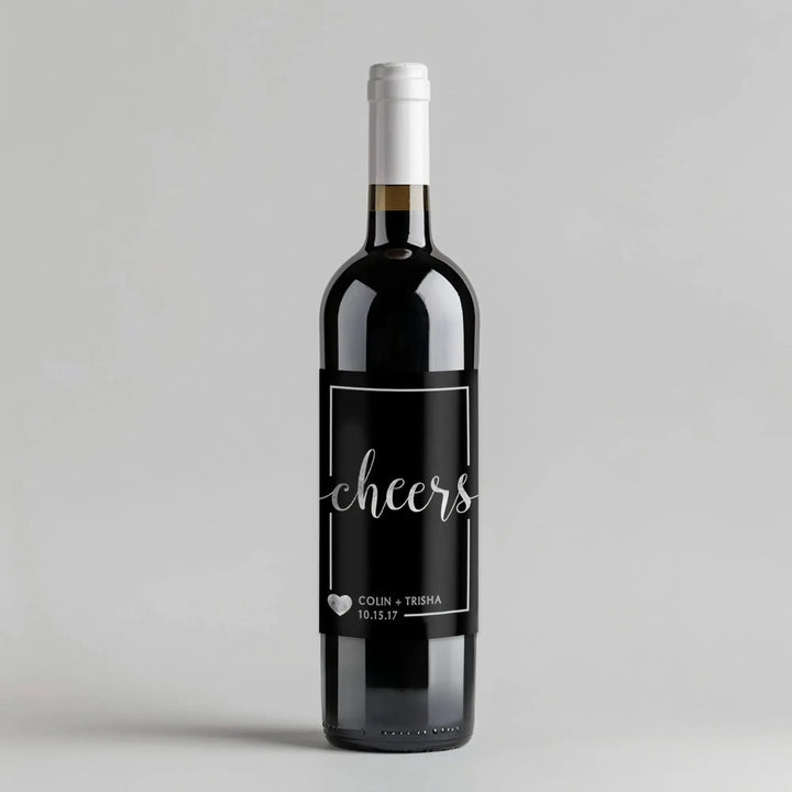 Silver Cheers Wine Label - iCustomLabel