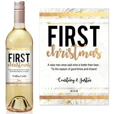 Silver Christmas Milestone Wine Label - iCustomLabel