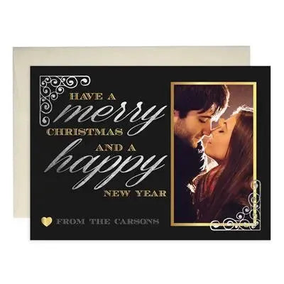 Silver Gold Holiday Cards - iCustomLabel