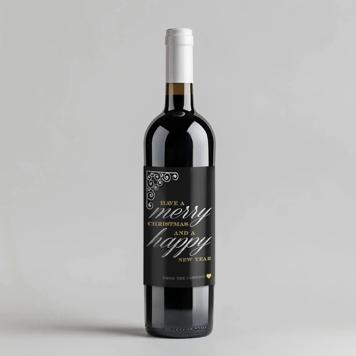Silver Gold Message Wine Label - iCustomLabel