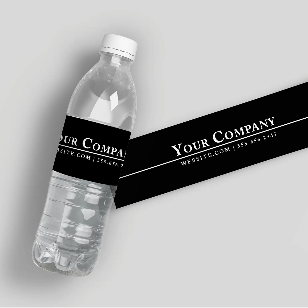 Simple Business Water Bottle Labels - iCustomLabel