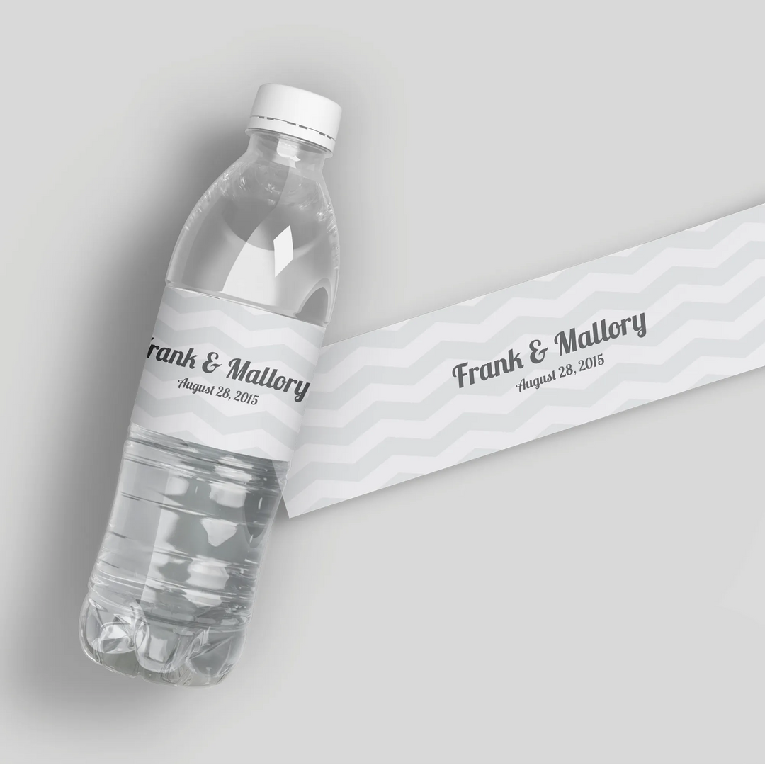 Simple Chevron Water Bottle Labels - iCustomLabel