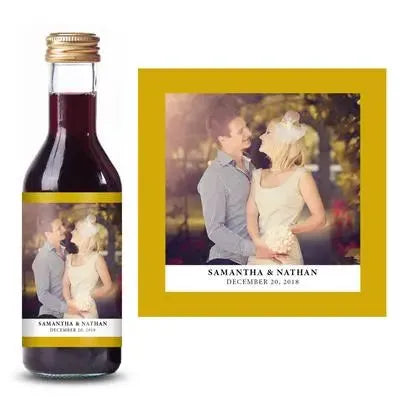 Simple Gold Border Mini Wine Label - iCustomLabel