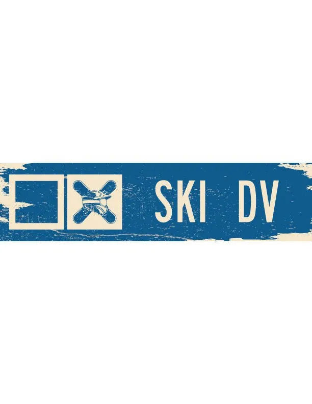 Ski DV Ski Trail Distressed Metal Sign - iCustomLabel
