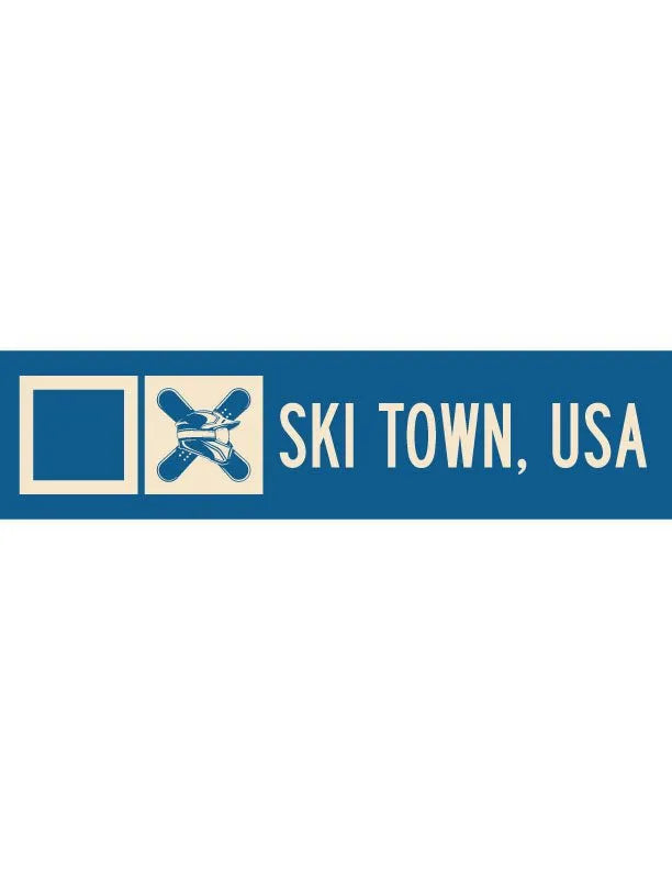 Ski Town USA Ski Trail Metal Sign - iCustomLabel