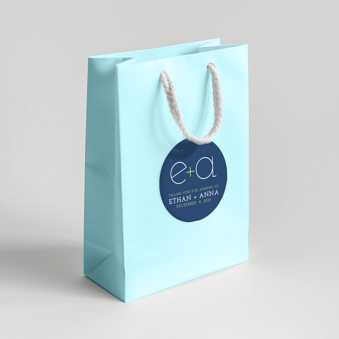 Skinny Initials Wedding Favor Labels - iCustomLabel