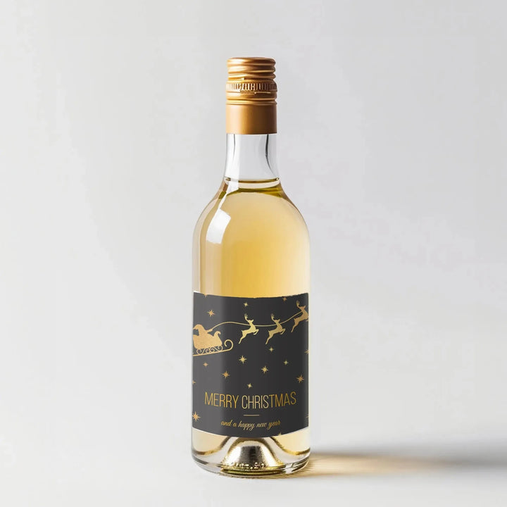 Sleigh in the Sky Christmas Mini Wine Label - iCustomLabel