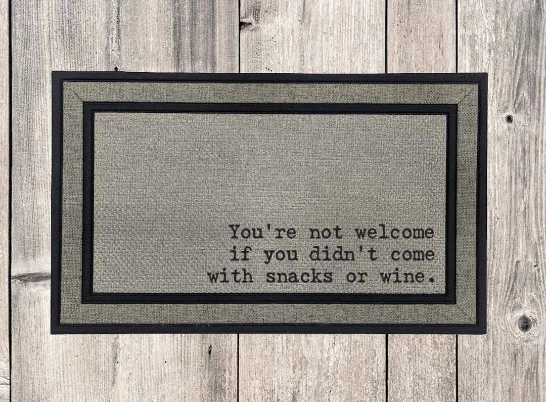 Snacks Or Wine Welcome Mat - iCustomLabel