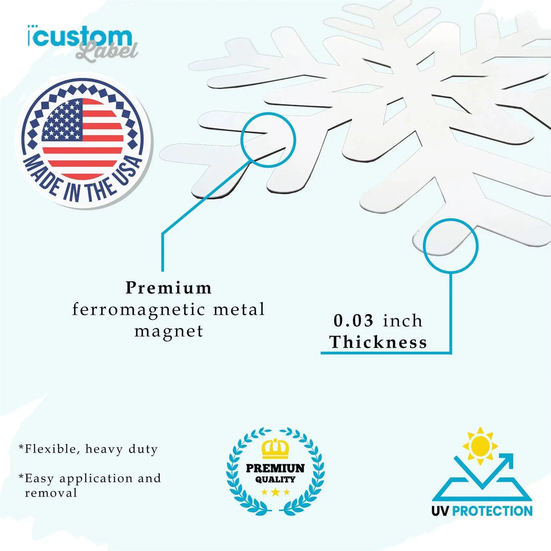 Snowflake Christmas Car Magnets - iCustomLabel