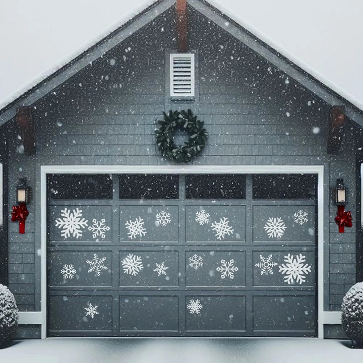 Snowflake Garage Christmas Magnets - iCustomLabel