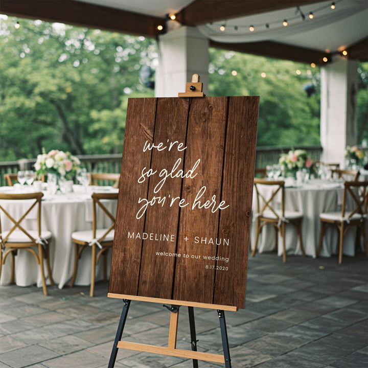 So Glad Wedding Welcome Wood Sign - iCustomLabel
