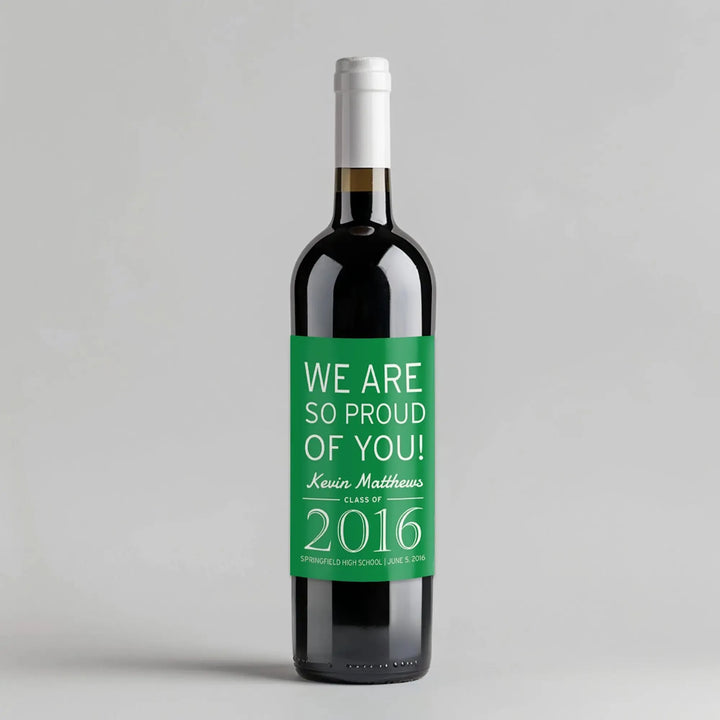 So Proud Graduation Wine Label - iCustomLabel