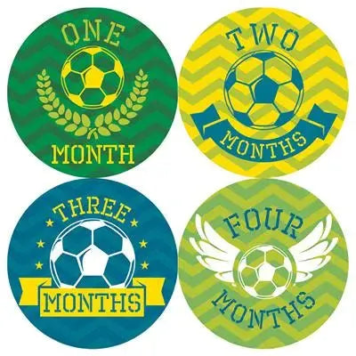 Soccer Emblem Baby Month Stickers - iCustomLabel