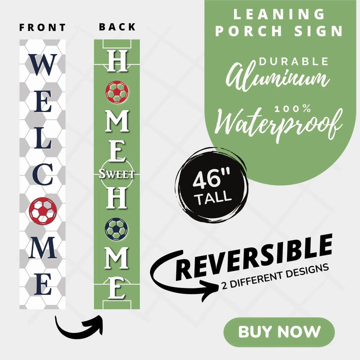 Soccer Porch Leaner Welcome Sign - iCustomLabel