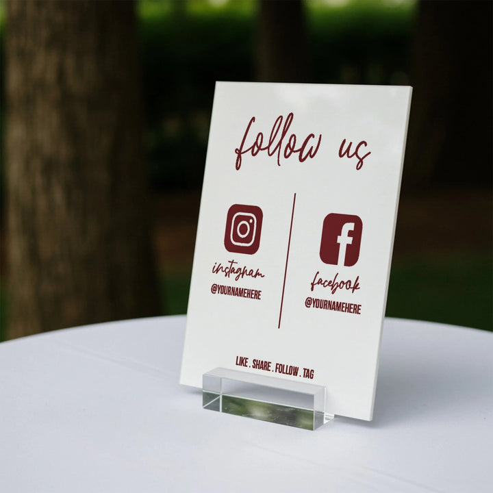 Social Media Business Table Sign - iCustomLabel