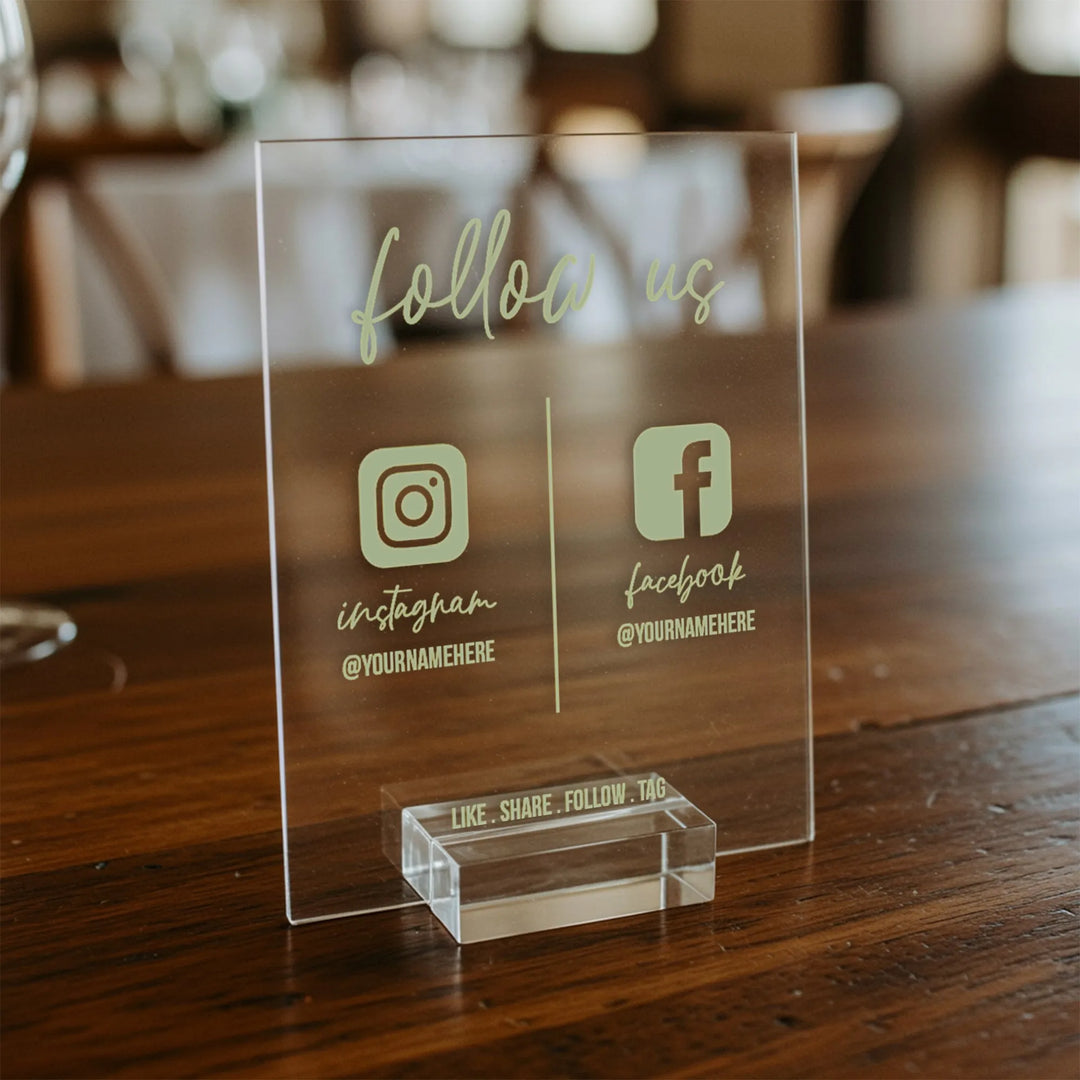 Social Media Business Table Sign - iCustomLabel