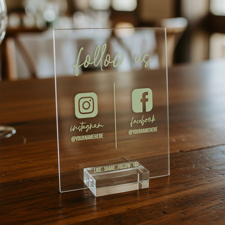 Social Media Business Table Sign - iCustomLabel