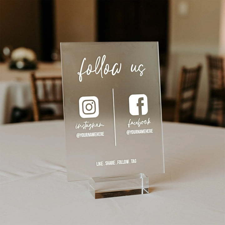 Social Media Business Table Sign - iCustomLabel