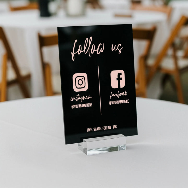 Social Media Business Table Sign - iCustomLabel