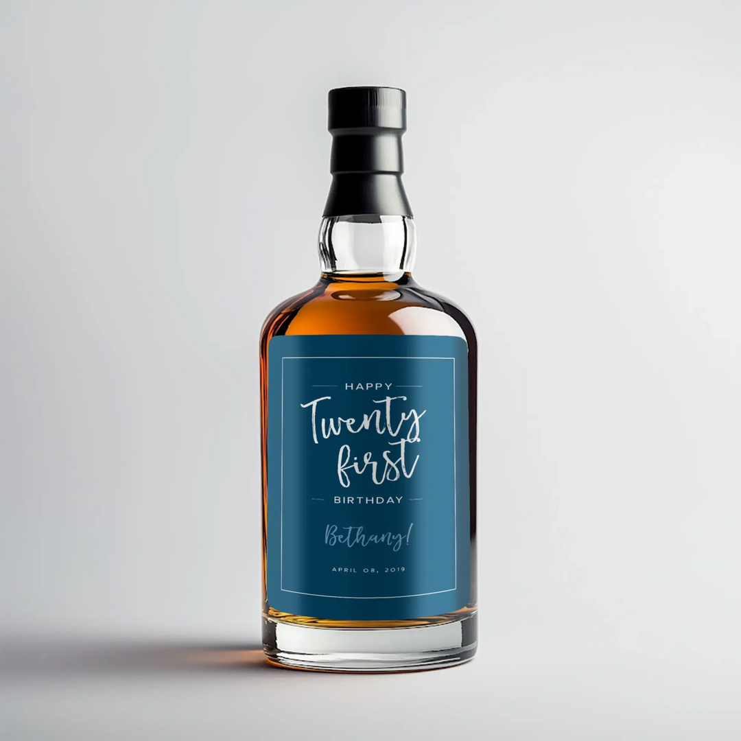 Solid Birthday Liquor Label - iCustomLabel