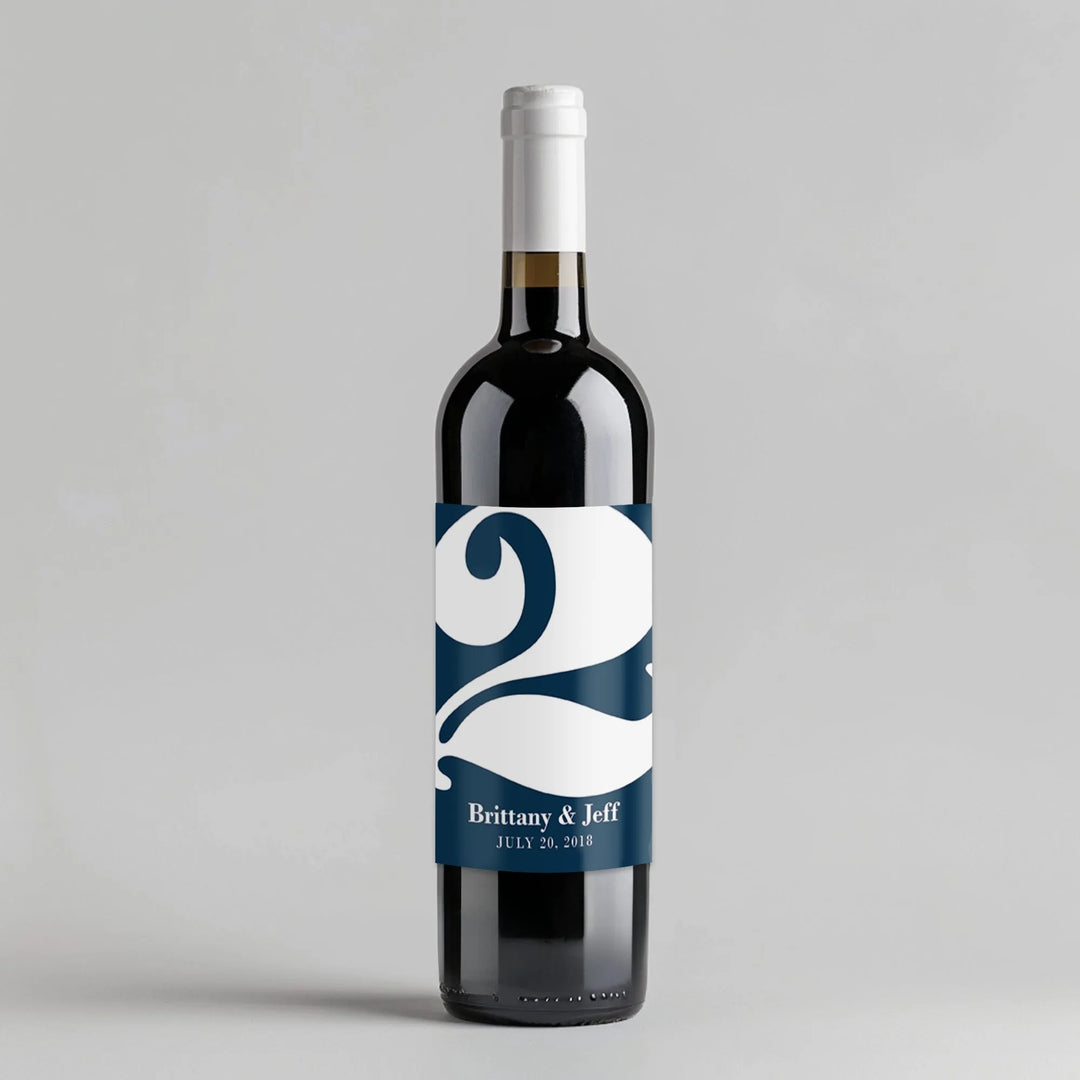 Solid Color Table Number Wine Label - iCustomLabel