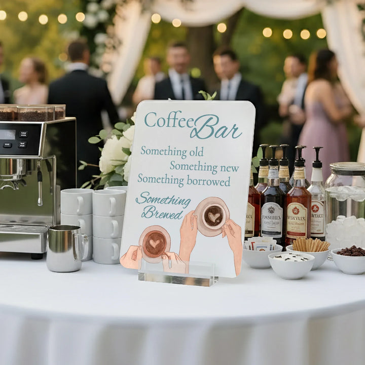 Something Brewed Coffee Bar Table Sign