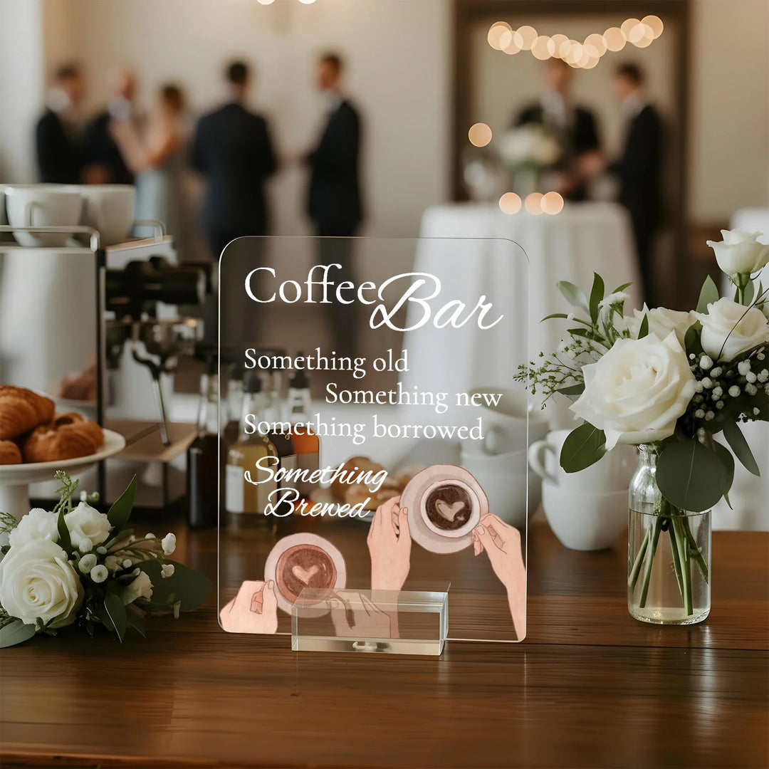 Something Brewed Coffee Bar Table Sign