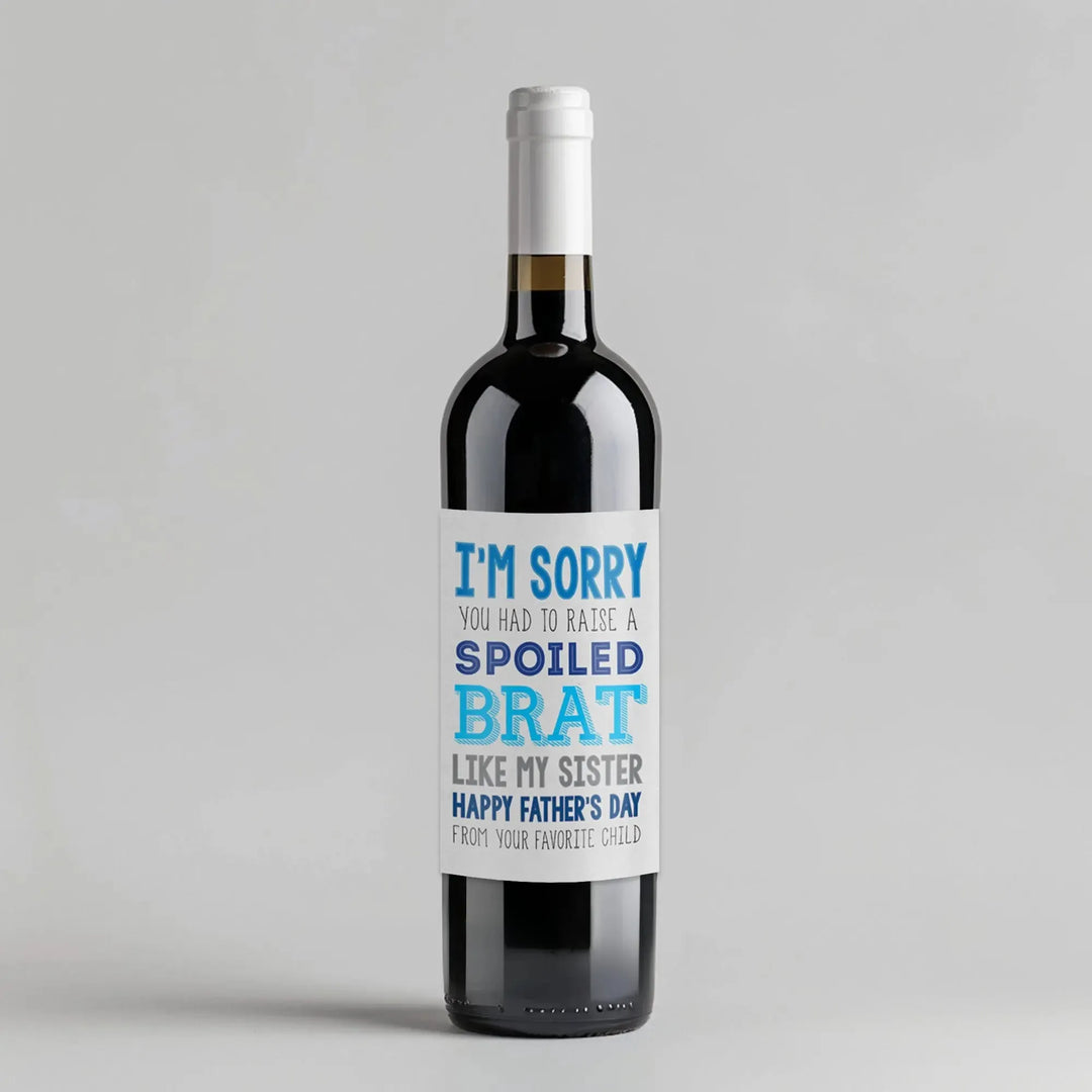 Sorry Fathers Day Wine Label - iCustomLabel