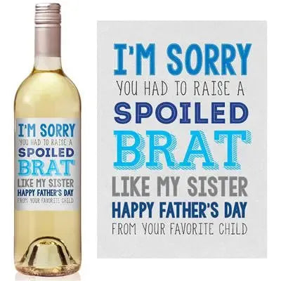 Sorry Fathers Day Wine Label - iCustomLabel