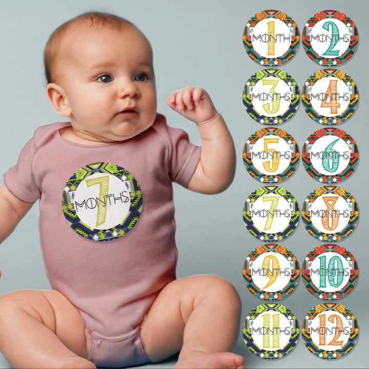 Southwestern Baby Month Stickers - iCustomLabel