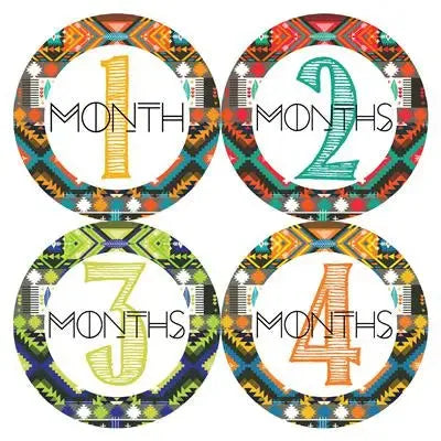 Southwestern Baby Month Stickers - iCustomLabel