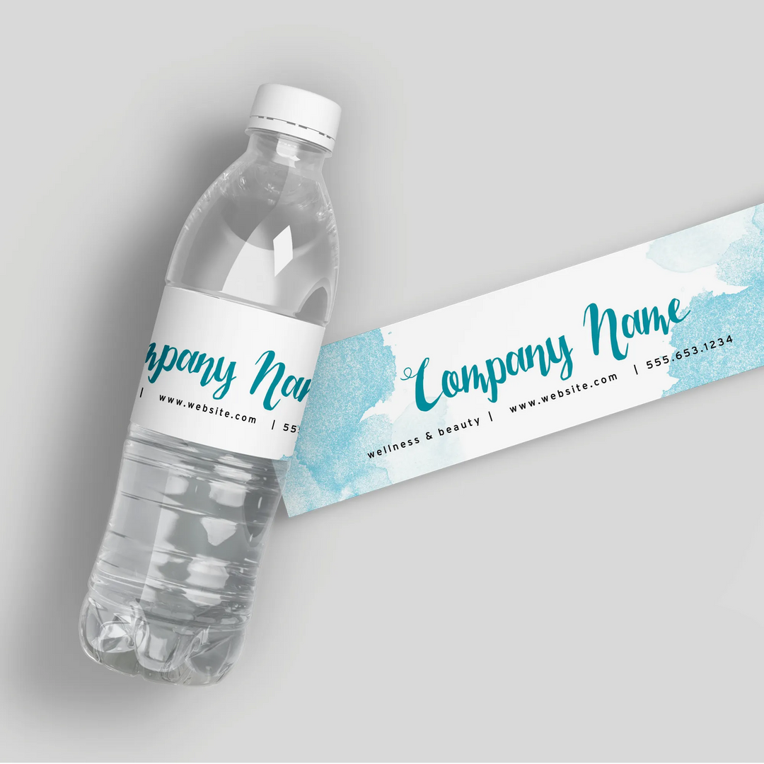 Spa Watercolor Water Bottle Labels - iCustomLabel