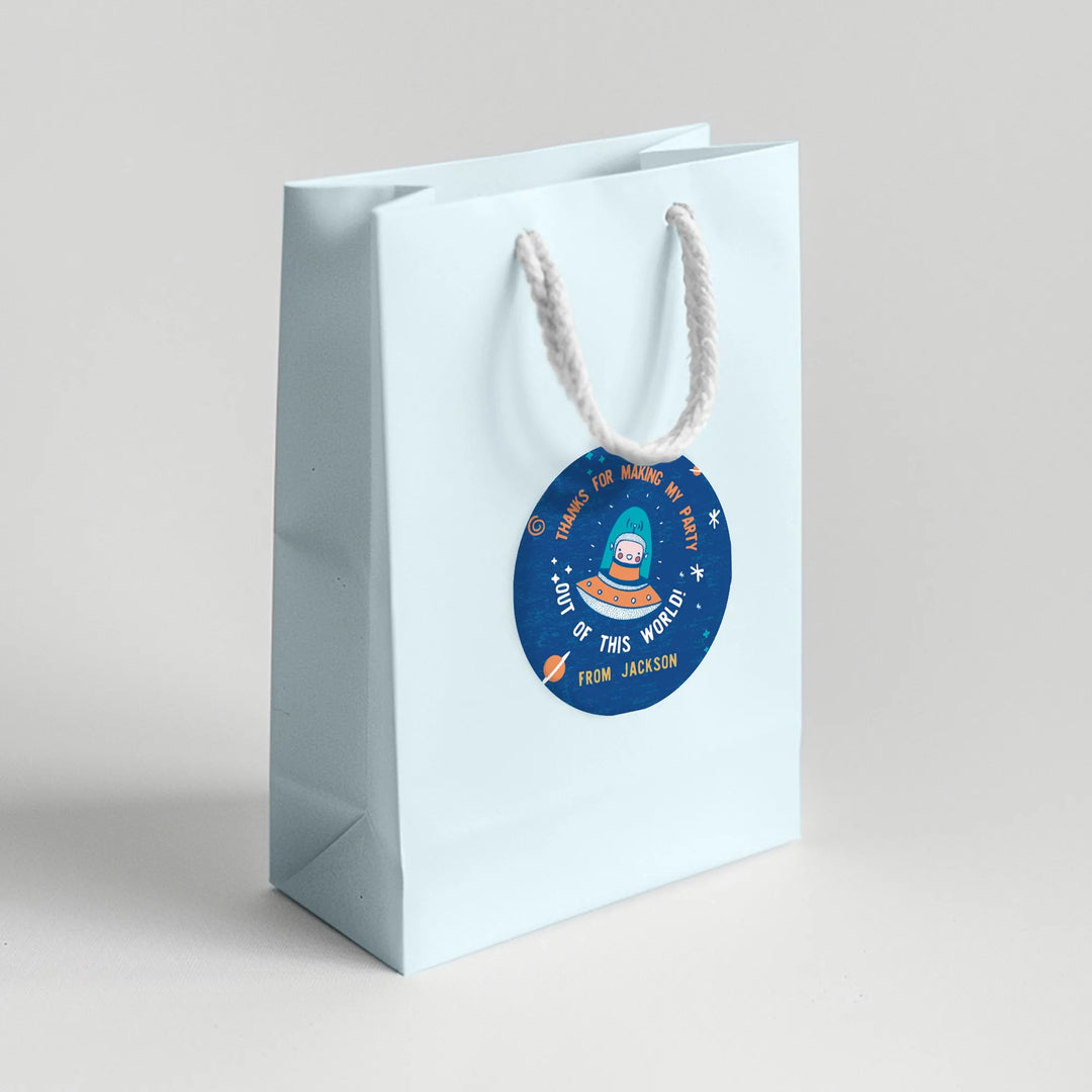 Space Ship Birthday Favor Labels - iCustomLabel