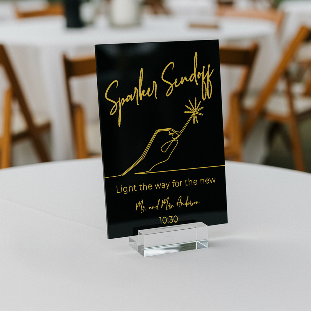 Sparkler Sendoff Wedding Table Sign - iCustomLabel