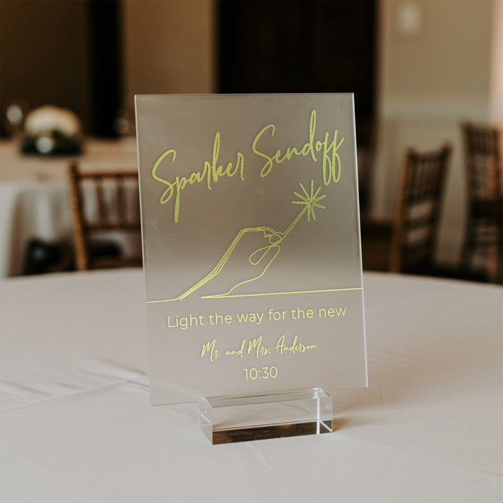 Sparkler Sendoff Wedding Table Sign - iCustomLabel