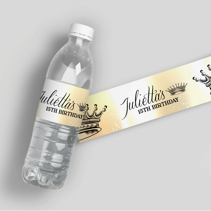 Sparkling Yellow Water Bottle Labels