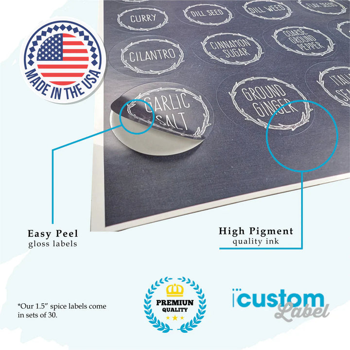 Handwritten Script Spice Labels