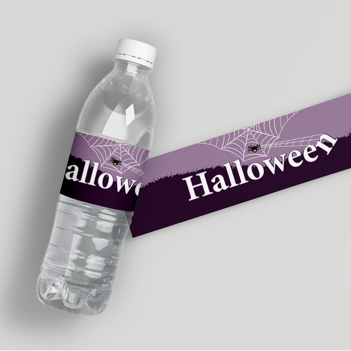 Spider Thief Halloween Water Bottle Labels