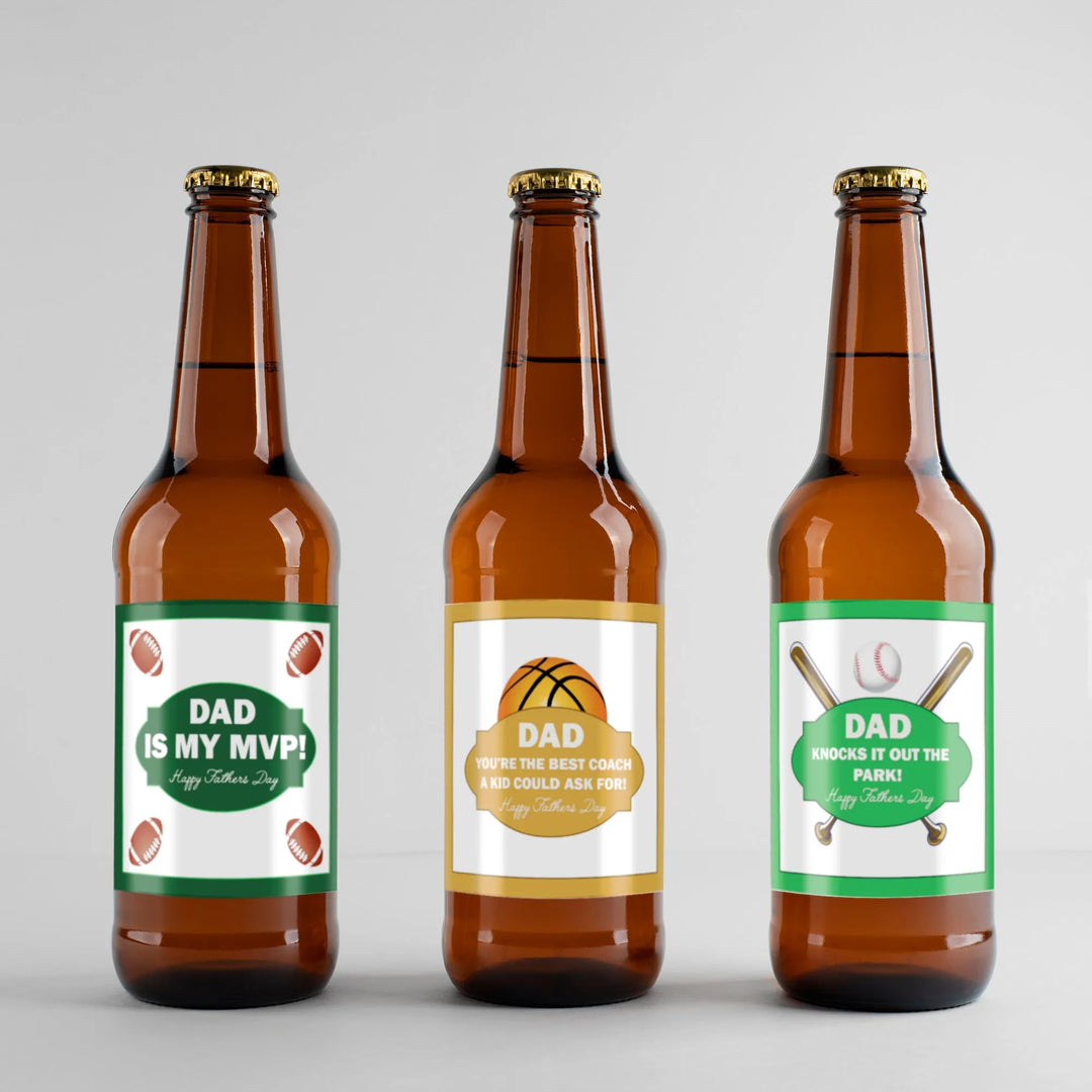 Sports Father's Day Beer Label Set - iCustomLabel