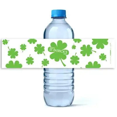 St Patricks Day Clover Water Bottle Labels - iCustomLabel