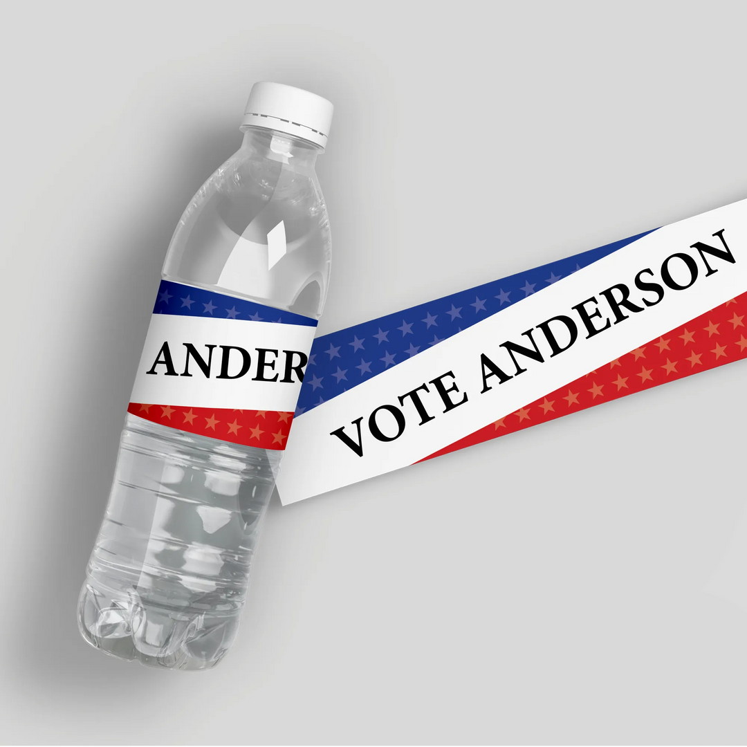 Stars Political Water Bottle Labels - iCustomLabel