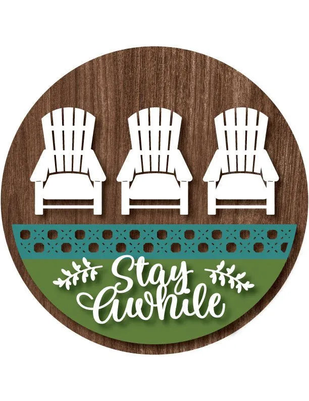 Stay Awhile Porch Sign Decor - iCustomLabel