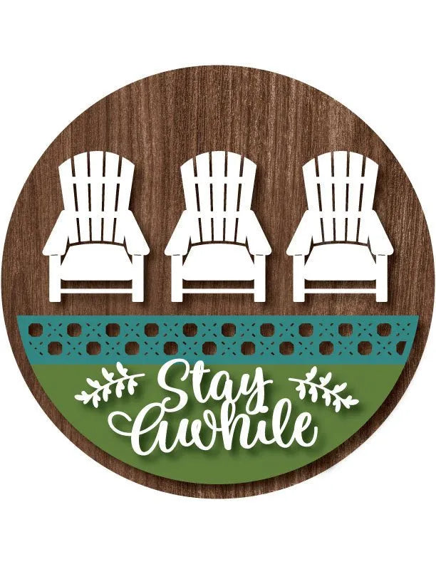 Stay Awhile Porch Sign Decor - iCustomLabel
