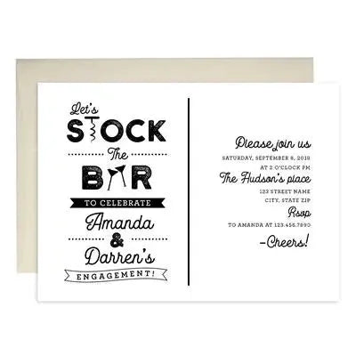 Stock The Bar Engagement Invitations - iCustomLabel