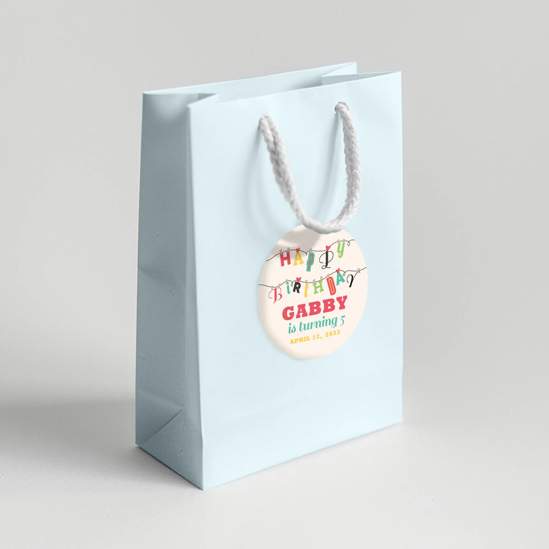 String Letters Birthday Favor Labels - iCustomLabel